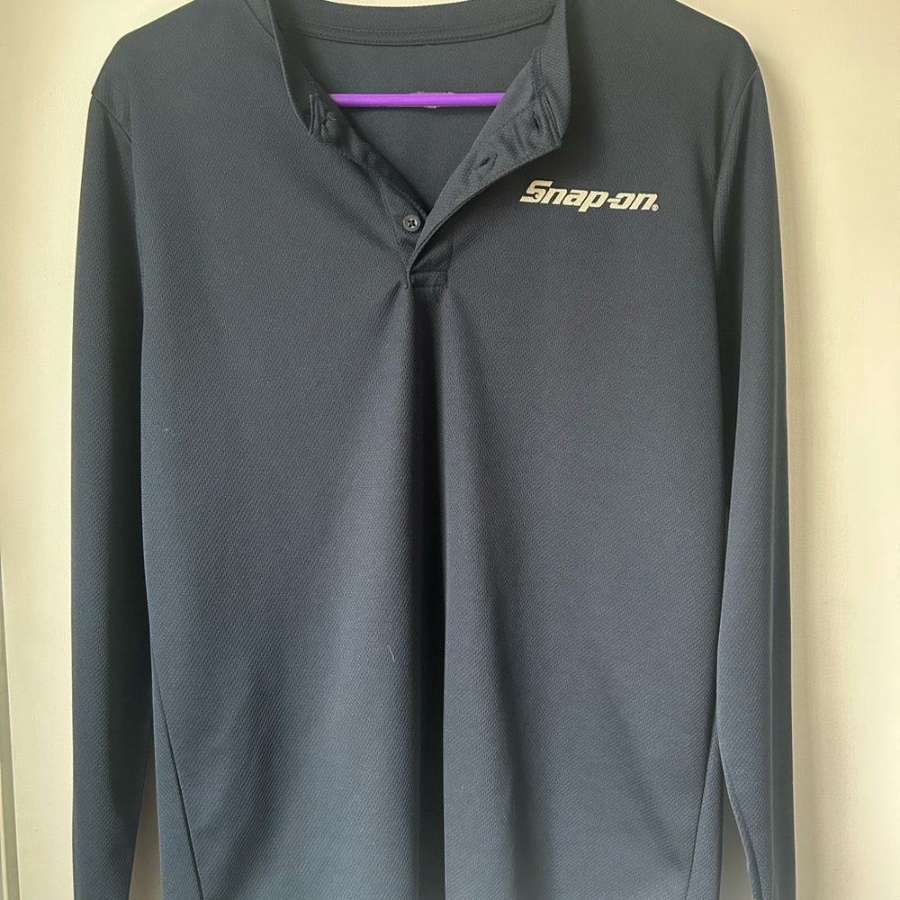 Snap Men's Black Long Sleeve Tee
